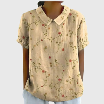 Aurélie Floral-Print Collared Blouse