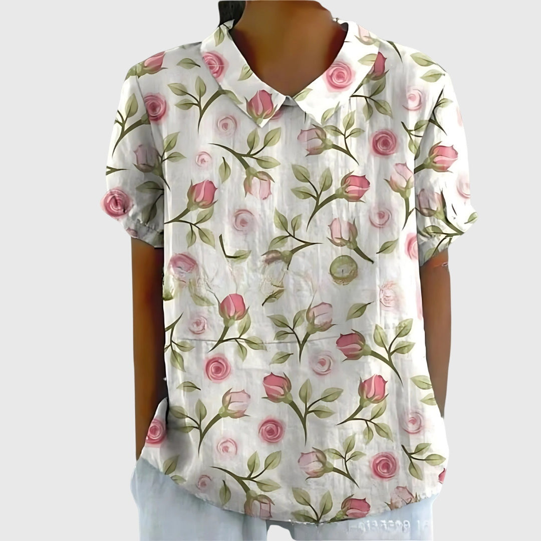Aurélie Floral-Print Collared Blouse