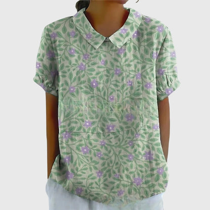 Aurélie Floral-Print Collared Blouse