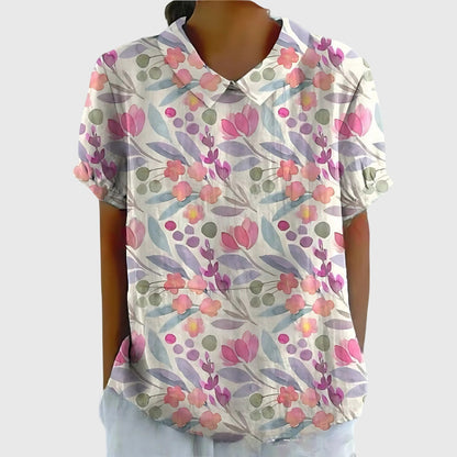 Aurélie Floral-Print Collared Blouse