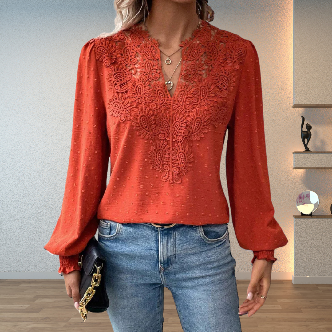 Aurélie Lace-Yoke Blouse