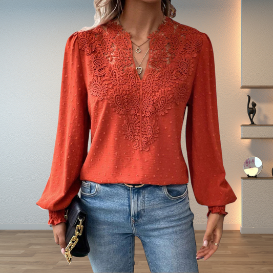 Aurélie Lace-Yoke Blouse