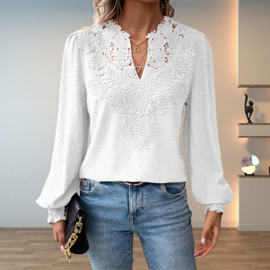 Aurélie Lace-Yoke Blouse