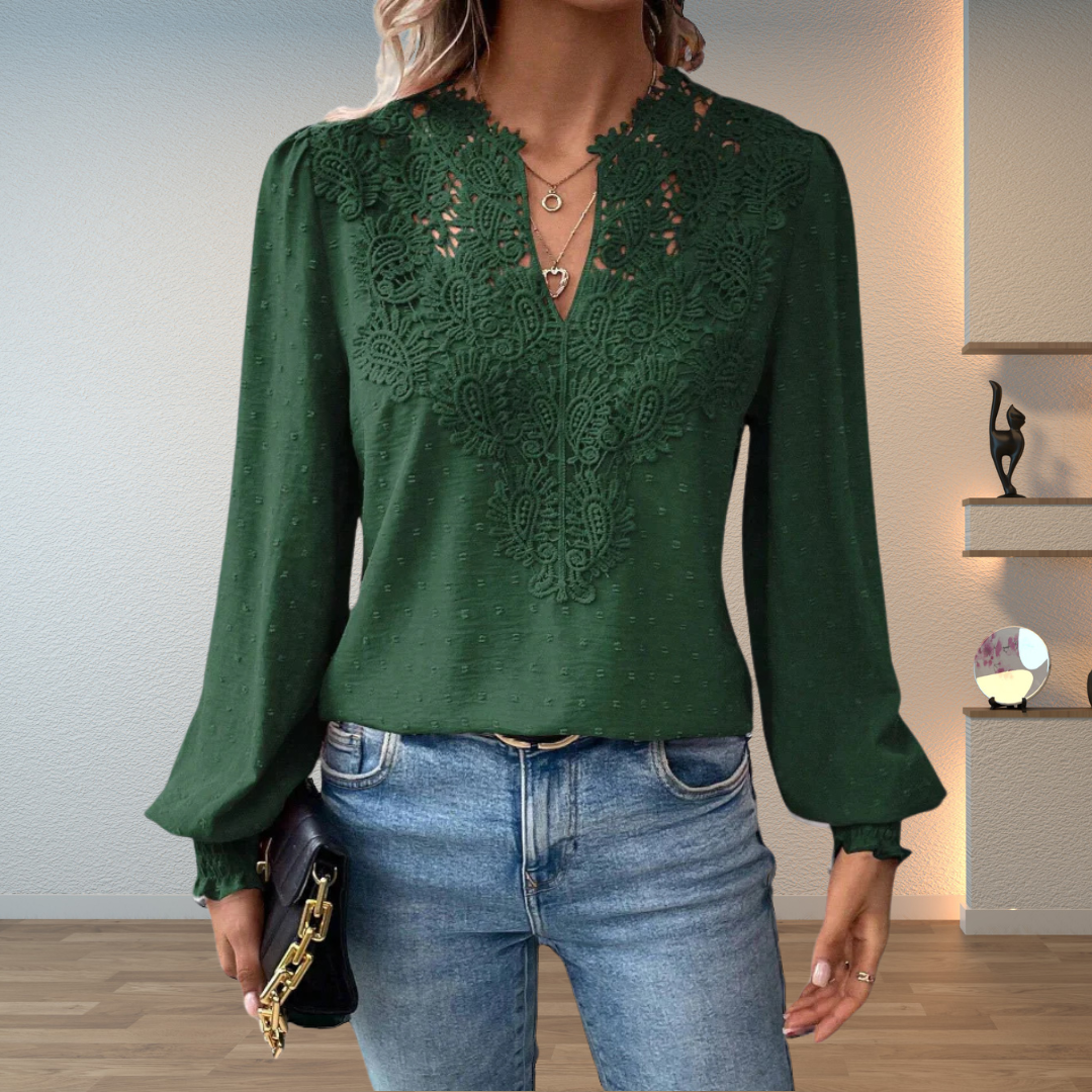 Aurélie Lace-Yoke Blouse