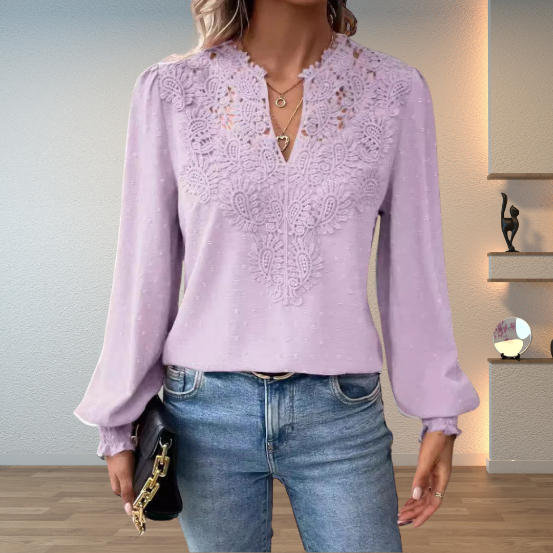 Aurélie Lace-Yoke Blouse