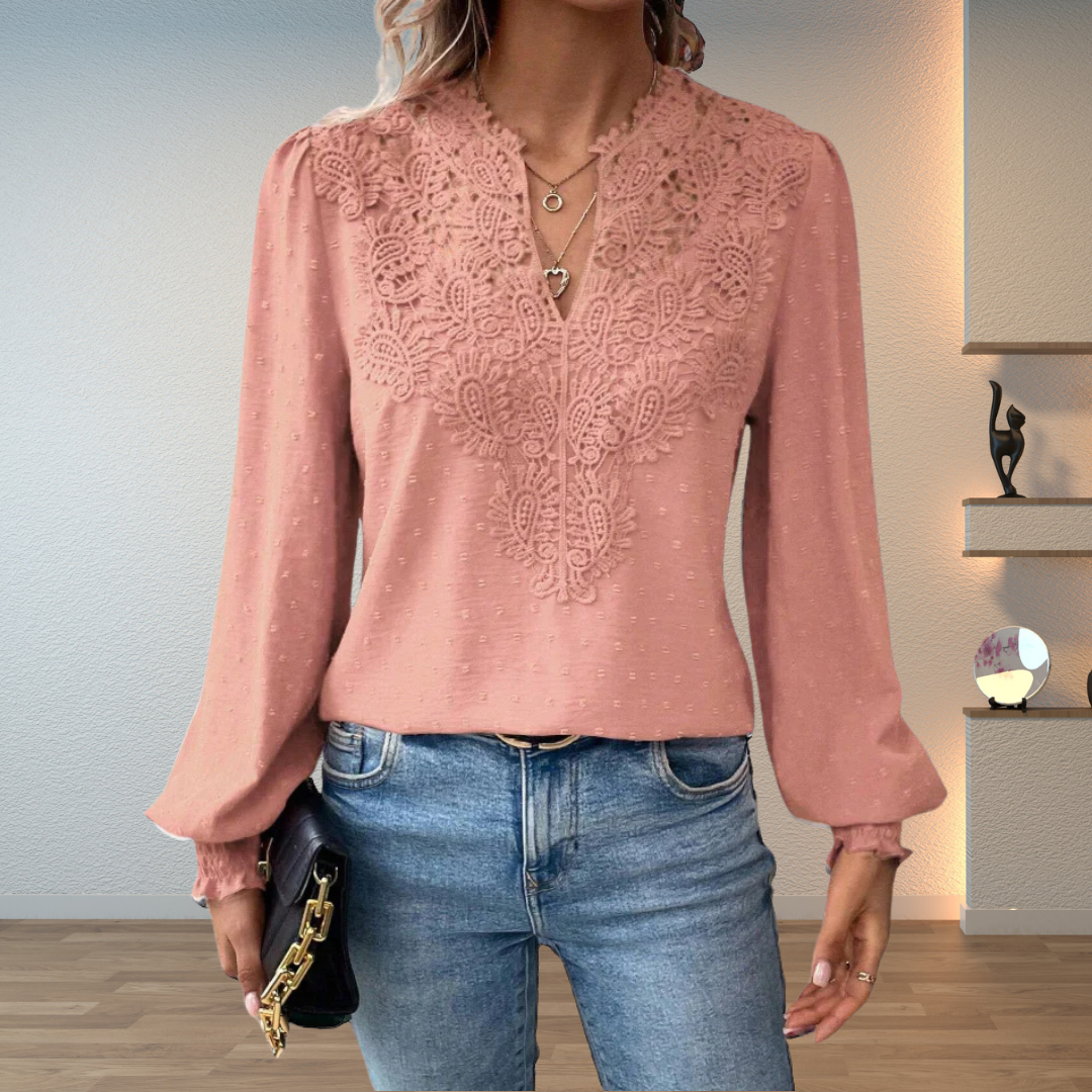 Aurélie Lace-Yoke Blouse