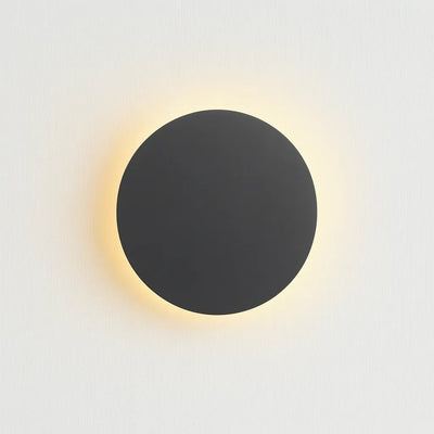 Backlit Round LED Wall Sconce - Gray / 20cm