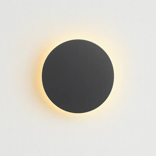 Backlit Round LED Wall Sconce - Gray / 20cm