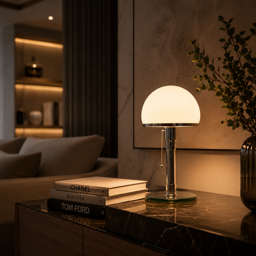 Bauhaus Glass Dome Table Lamp