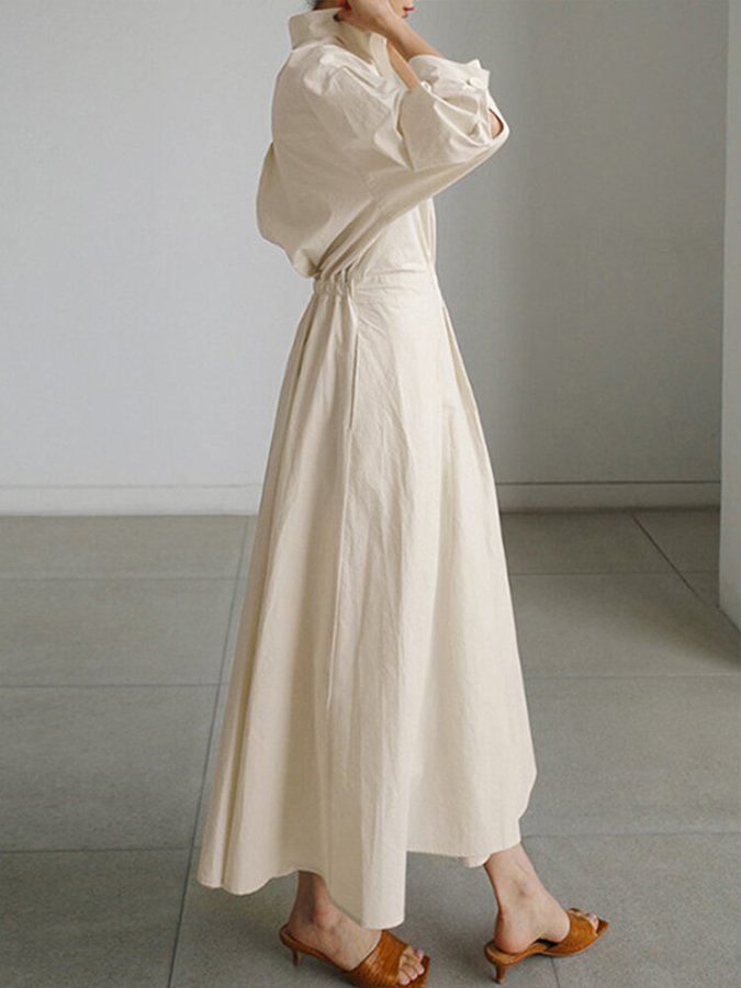 Béatrice Twist-Waist Midi Shirt Dress