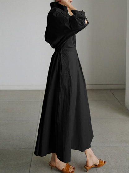 Béatrice Twist-Waist Midi Shirt Dress