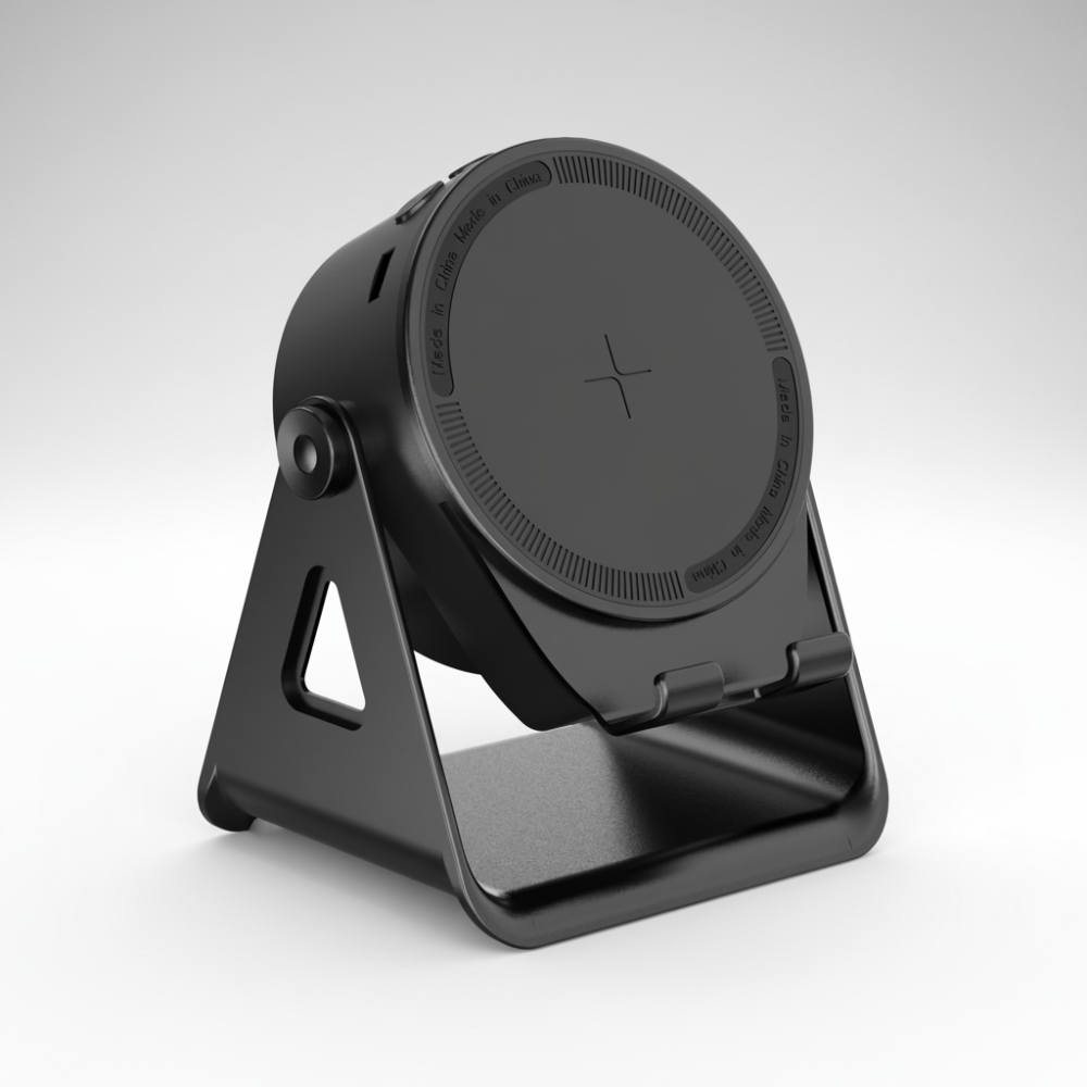 Bluetooth Speaker and Wireless Charging Phone Stand - Black