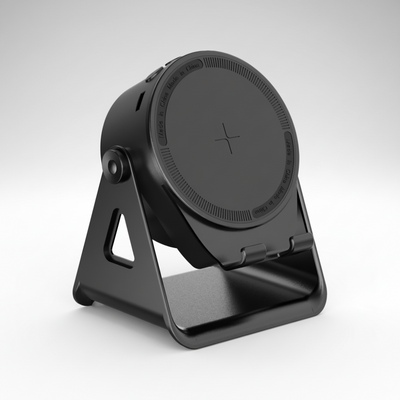 Bluetooth Speaker and Wireless Charging Phone Stand - Black