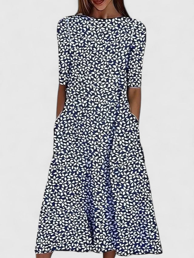 Claudine Botanical-Print Midi Dress