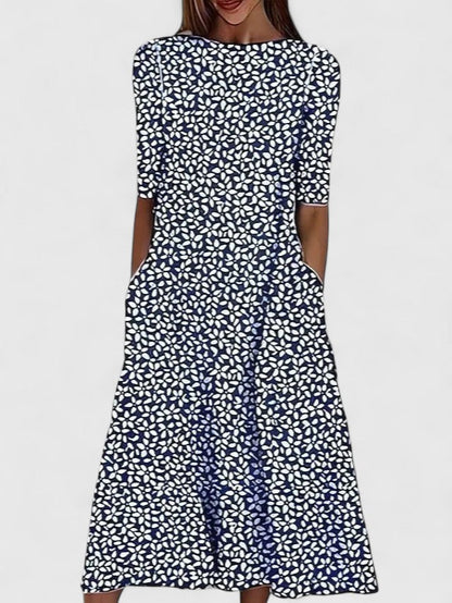 Claudine Botanical-Print Midi Dress