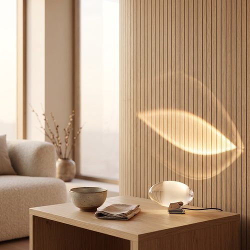 Crystal Glass Oval LED Table Lamp