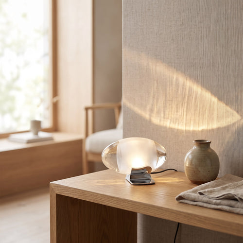 Crystal Glass Oval LED Table Lamp