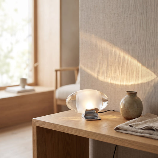 Crystal Glass Oval LED Table Lamp