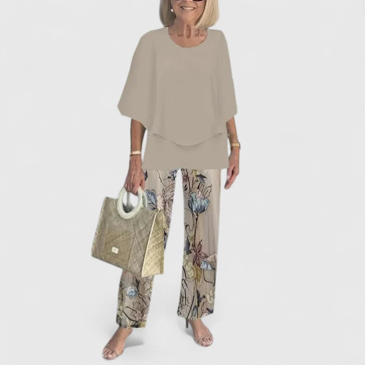 Diane Layered-Top Wide-Leg Two-Piece Set
