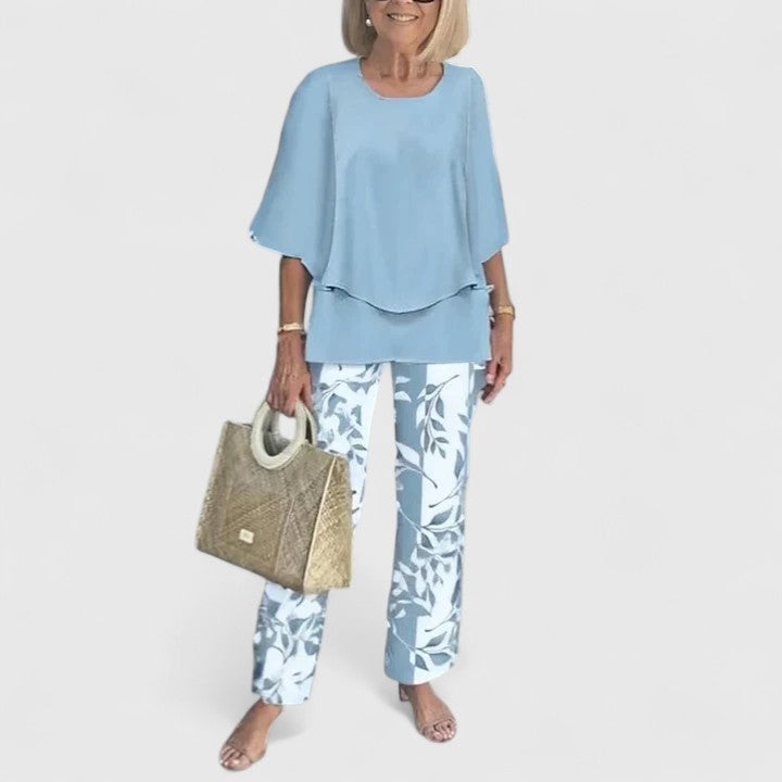 Diane Layered-Top Wide-Leg Two-Piece Set