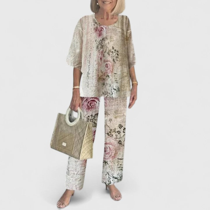 Diane Layered-Top Wide-Leg Two-Piece Set