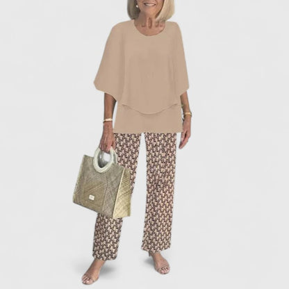 Diane Layered-Top Wide-Leg Two-Piece Set