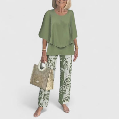 Diane Layered-Top Wide-Leg Two-Piece Set