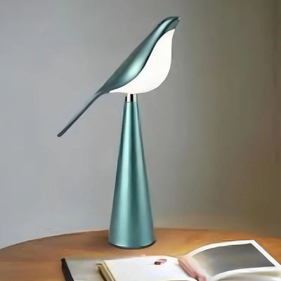 Dimmable Bird Table Lamp with Rotatable Head - Green