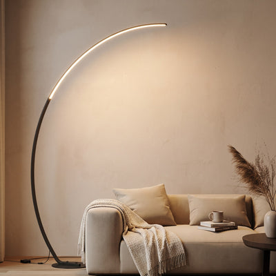 Dimmable LED Arc Floor Lamp - Black