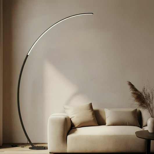 Dimmable LED Arc Floor Lamp - Black