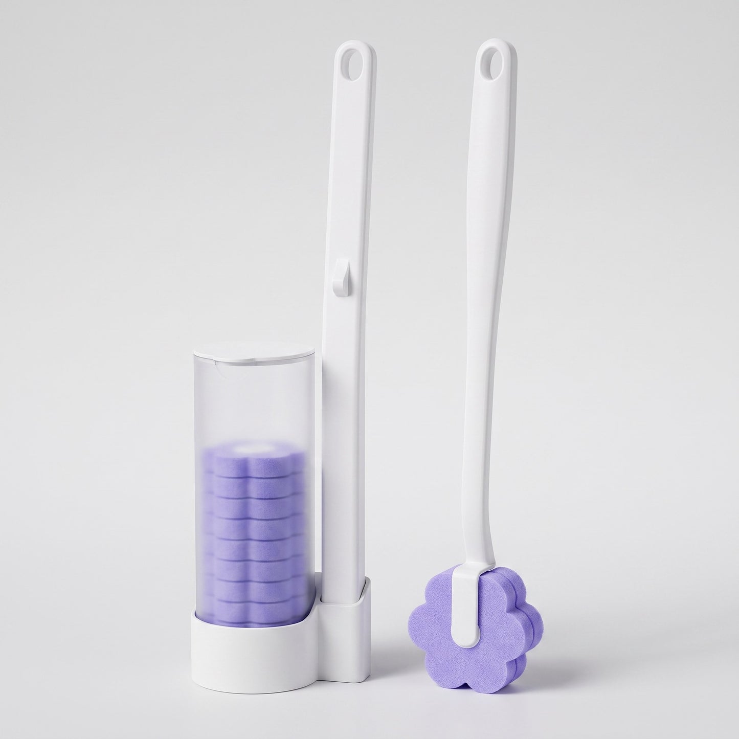 Disposable Sponge Head Toilet Brush with Storage Caddy - Lavender