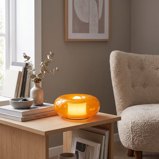 Donut Shape Dimmable LED Table Lamp - Orange