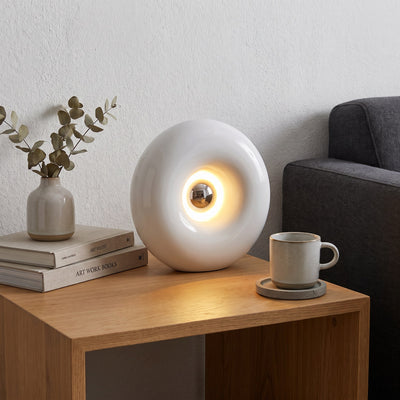 Donut Shape Dimmable LED Table Lamp - White