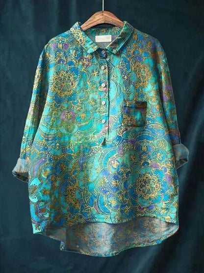 Édith Painterly Floral Button-Up Shirt
