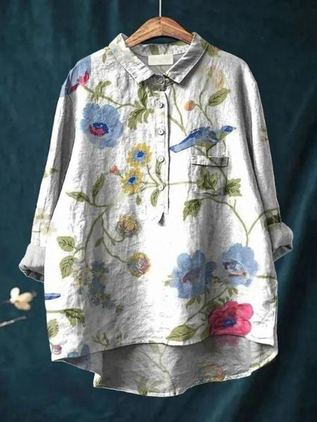 Édith Painterly Floral Button-Up Shirt