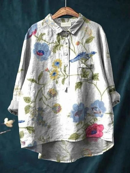 Édith Painterly Floral Button-Up Shirt