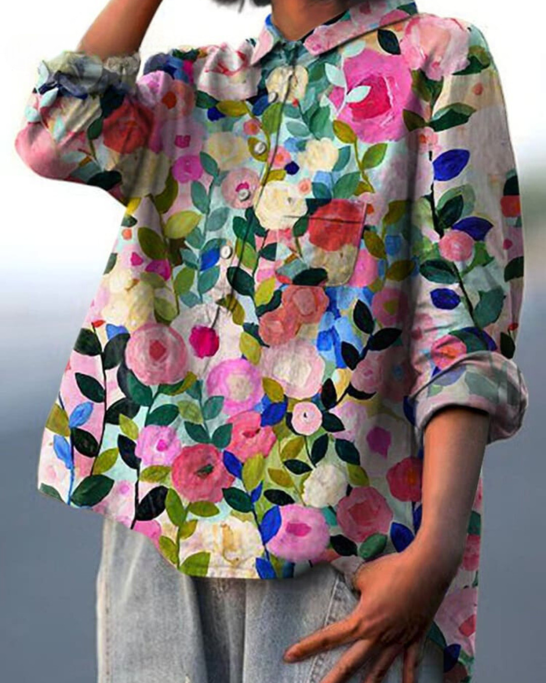 Édith Painterly Floral Button-Up Shirt