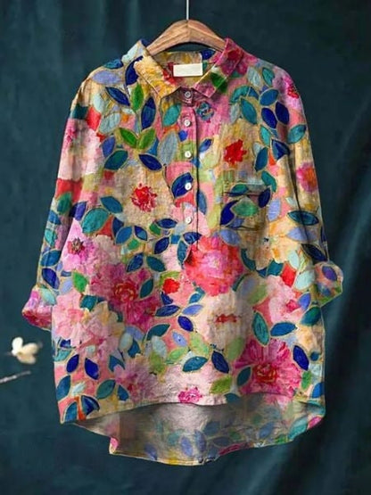 Édith Painterly Floral Button-Up Shirt