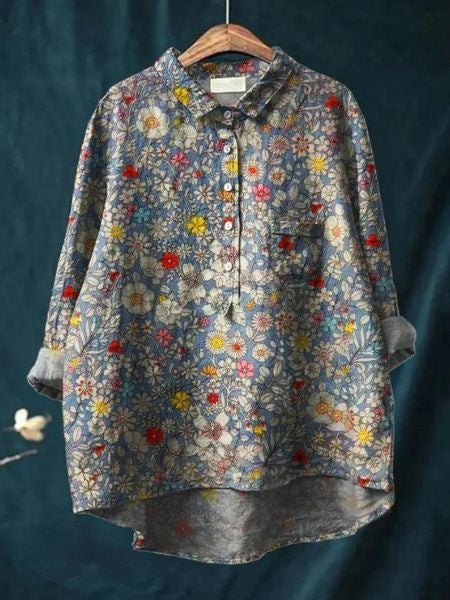 Édith Painterly Floral Button-Up Shirt