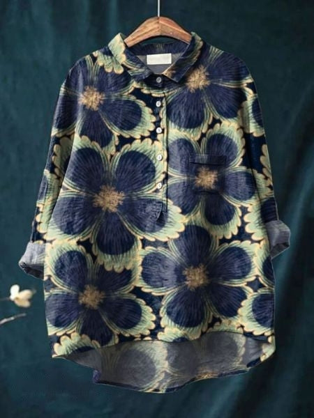 Édith Painterly Floral Button-Up Shirt
