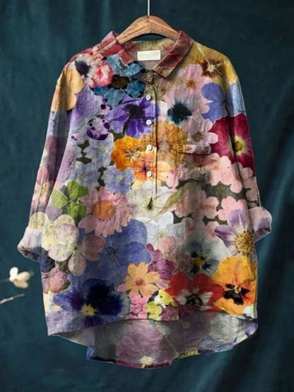 Édith Painterly Floral Button-Up Shirt