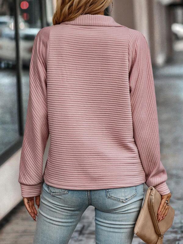 Elise Quarter-Zip Ribbed Pullover