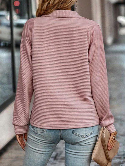 Elise Quarter-Zip Ribbed Pullover