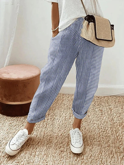 Emeline Pinstripe Tapered Trousers