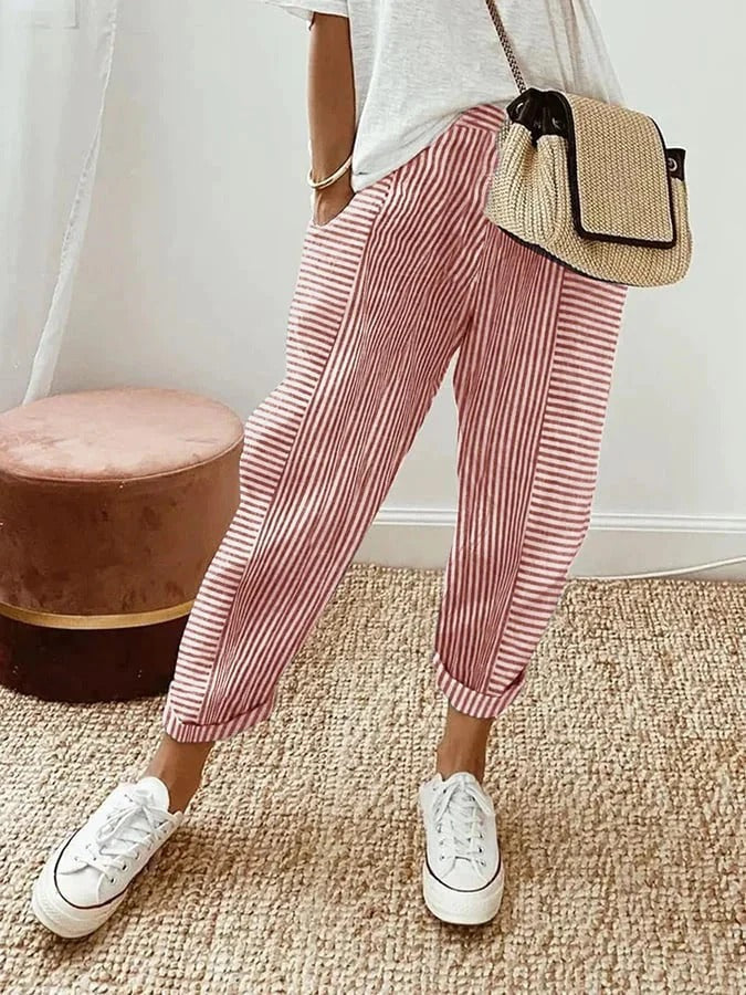 Emeline Pinstripe Tapered Trousers