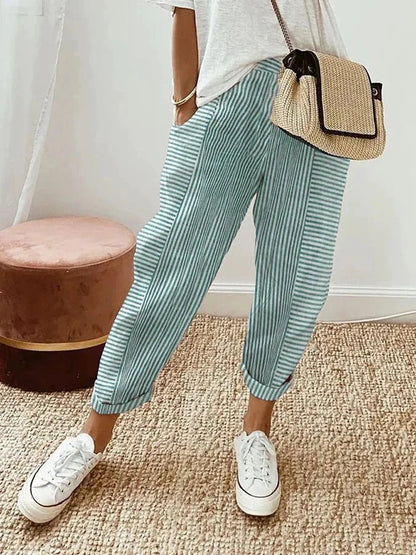 Emeline Pinstripe Tapered Trousers