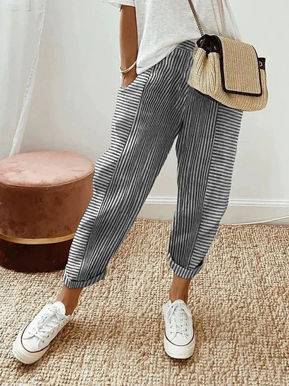 Emeline Pinstripe Tapered Trousers