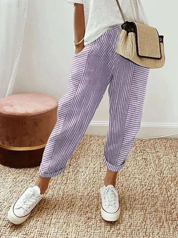 Emeline Pinstripe Tapered Trousers