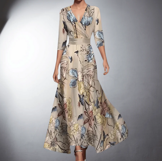 Félicie Wrap-Neck Floral Maxi Dress