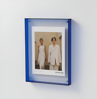 Floating Magnetic Acrylic Photo Frame - Blue